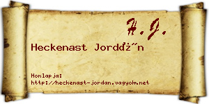 Heckenast Jordán névjegykártya